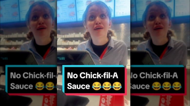 Chick-fil-A Sauce Girl TikTok screenshot