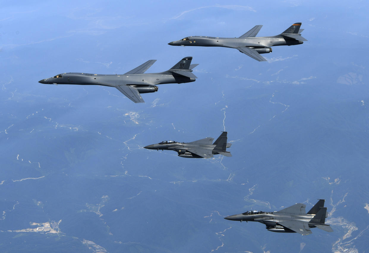 The U.S. flew bombers over the Korean peninsula (AP Images)