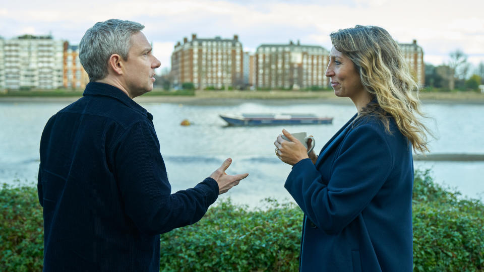 Martin Freeman and Daisy Haggard return for a third series of parenthood comedy series Breeders. (Sky UK)