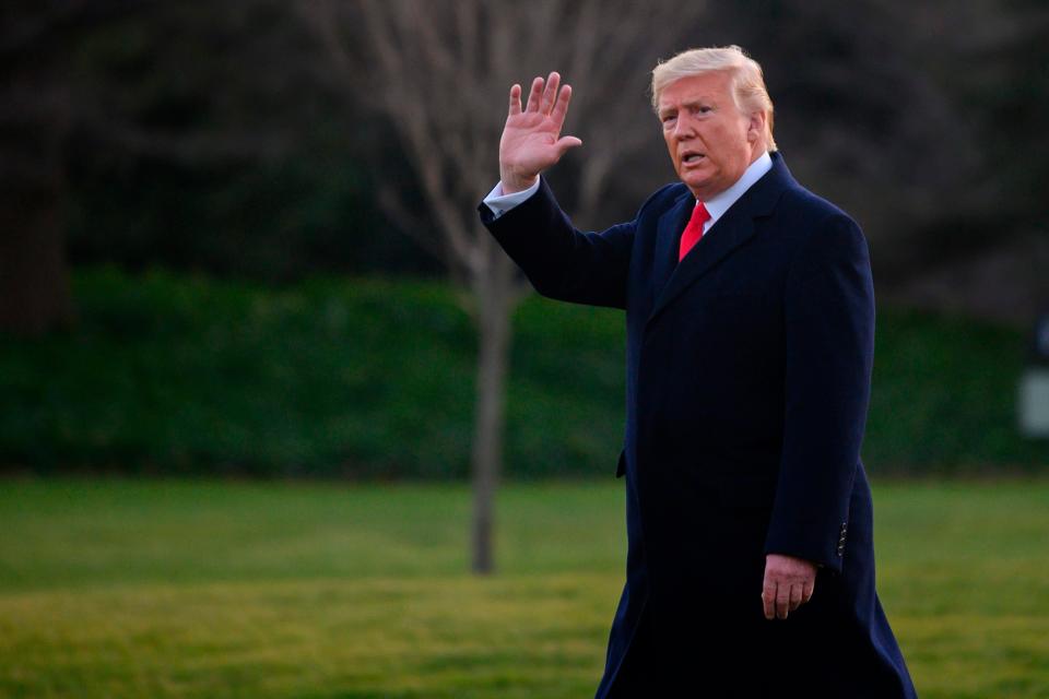 President Donald Trump departs the White House to head to Michigan for a campaign rally, Dec. 18, 2019