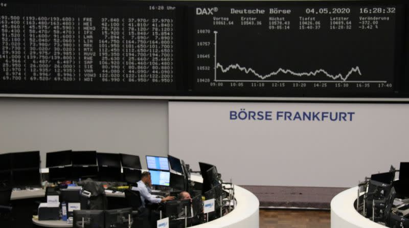 The German share price index DAX graph is pictured at the stock exchange in Frankfurt