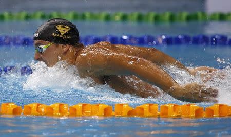 Chad Le Clos of South Africa swims during the men's 200m butterfly event of the FINA Swimming World Cup in Singapore November 1, 2014. REUTERS/Edgar Su