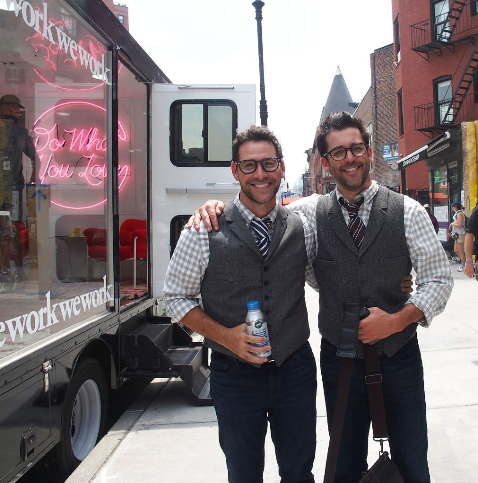 Jordan Bridges and his stunt double