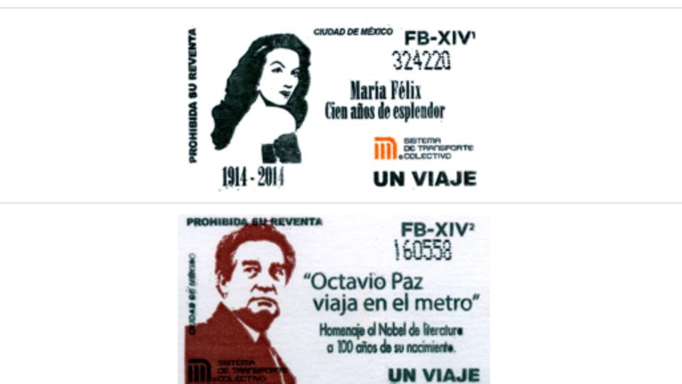 María Félix y Octavio Paz, ediciones de 2014. (Archivo Metro CDMX)