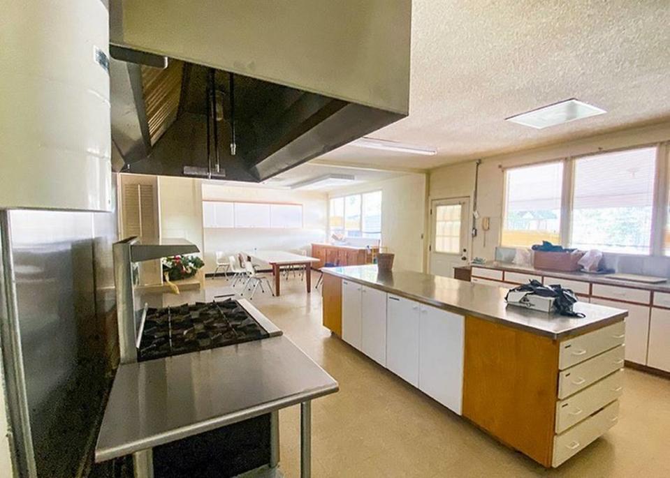 The kitchen of the historic former John Knox Presbyterian Church in Shelby is show in this picture.