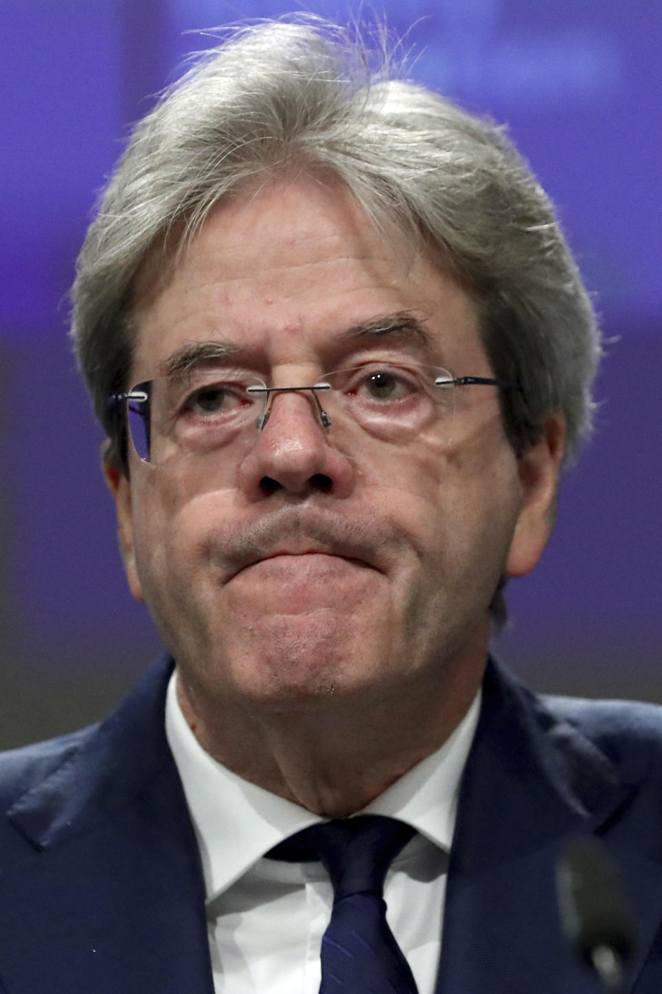 European Commissioner for the Economy Paolo Gentiloni speaks during a media conference on the 2020 Eurostat report, progress toward sustainable development goals in the EU, at EU headquarters in Brussels, Monday, June 22, 2020. (Yves Herman, Pool Photo via AP)