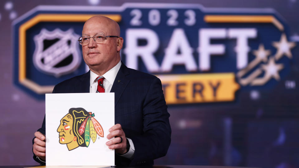 The Chicago Blackhawks won the NHL draft lottery with just an 11.5% chance of securing the top pick. (Getty)