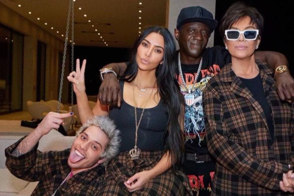 Pete Davidson, Kim Kardashian, Flava Flav and Kris Jenner  (Instagram)