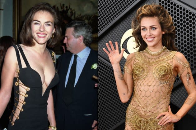 The History of Safety Pin Dresses: From Miley Cyrus in Margiela to  Elizabeth Hurley in Versace and Togas in Ancient Greece