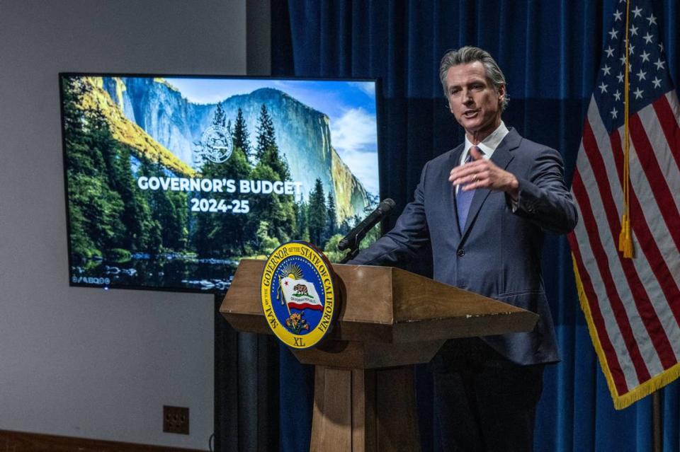 California Gov. Gavin Newsom releases his 2024-25 budget proposal, a $291.5 billion plan to close a $37.86 billion budget shortfall, on Wednesday, Jan. 10, 2024.