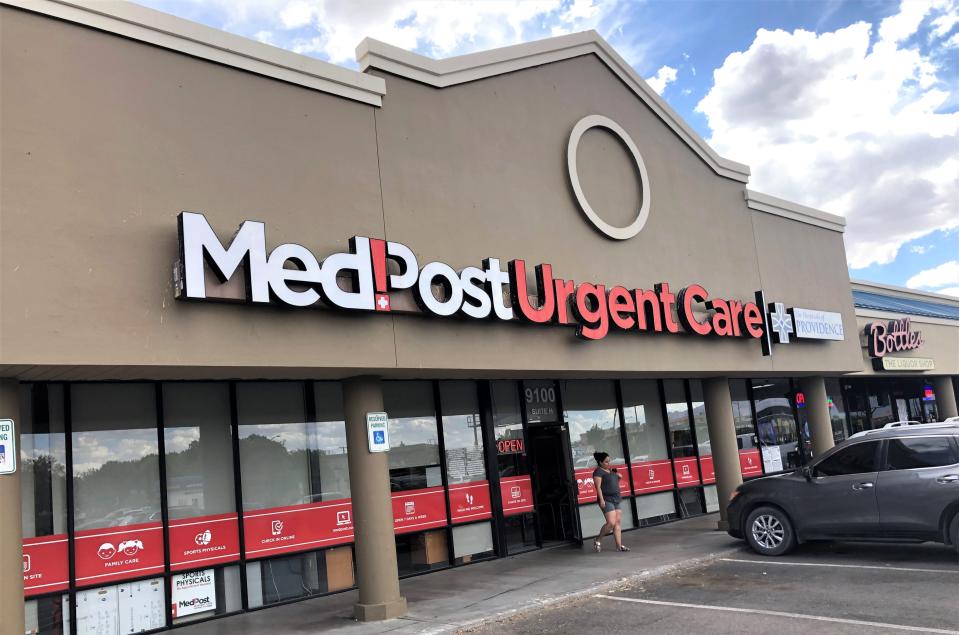 This MedPost Urgent Care center at 9100 Viscount Blvd., in East Central El Paso, is one of five in El Paso that will be rebranded as CareNow Urgent Care and become part of the Las Palmas Del Sol Healthcare network as part of a pending acquisition by HCA Healthcare, the network's parent company. The ownership change is expected to be completed in the summer.