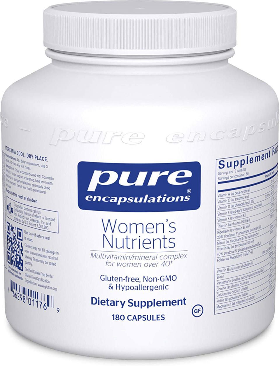 Pure Encapsulations Women's Nutrients Hypoallergenic Multivitamin/Mineral Complex for Women Over 40