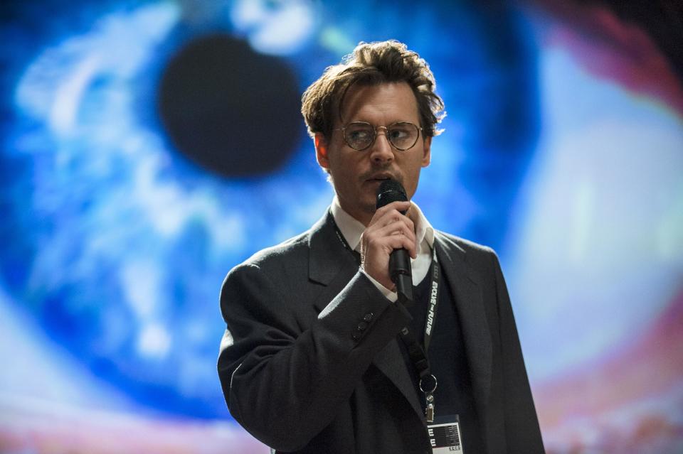 This image released by Warner Brothers Pictures shows Johnny Depp in a scene from the sci-fi thriller "Transcendence." (AP Photo/Warner Bros. Pictures, Peter Mountain)