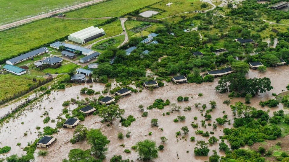 The flooded Masa Mara game reserve