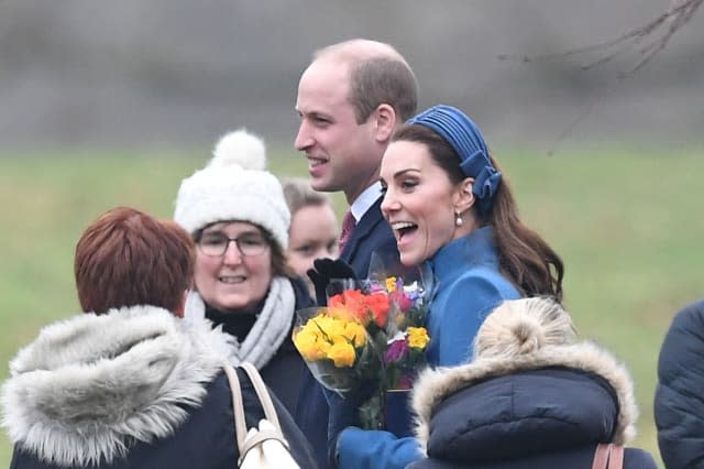 William and Kate join Queen for Sandringham church service