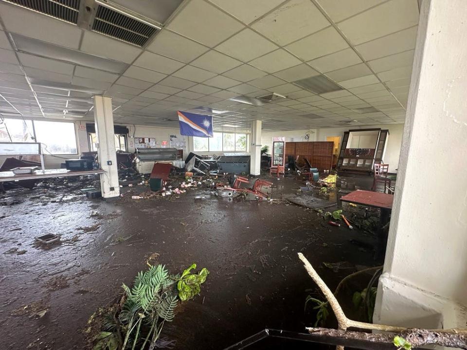 Heavily flooded Café Roi dining facility.