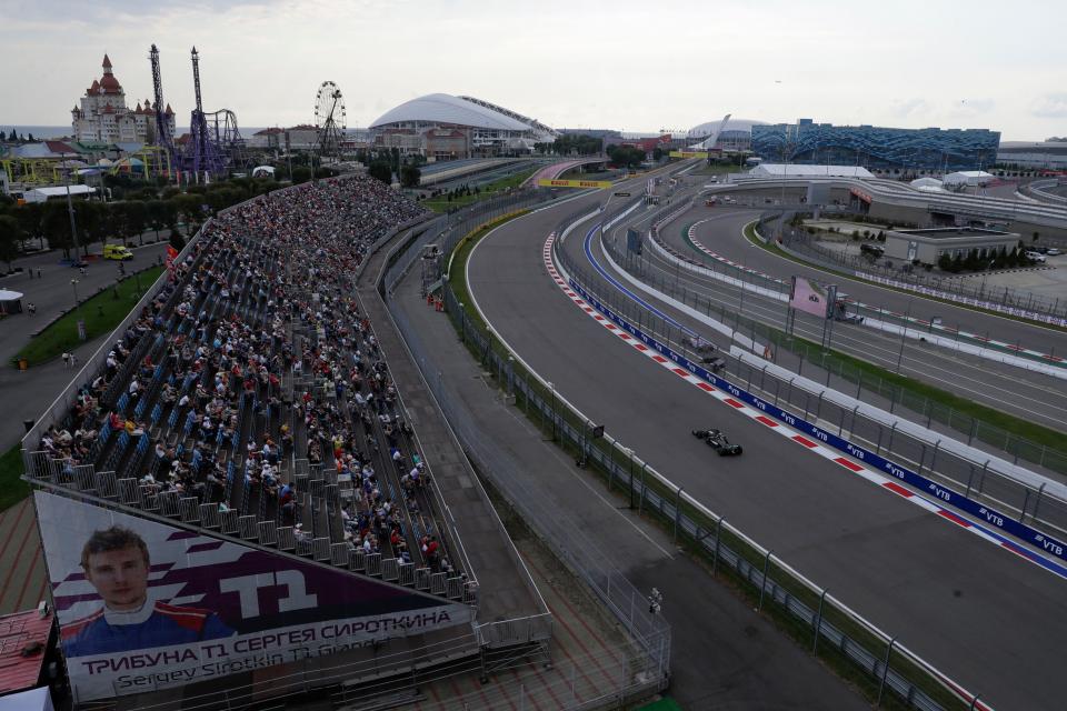 Mercedes' Finnish driver Valtteri Bottas steers his car during the qualifying session for the Formula One Russian Grand Prix at the Sochi Autodrom Circuit in Sochi on September 26, 2020. (Photo by Pavel Golovkin / POOL / AFP) (Photo by PAVEL GOLOVKIN/POOL/AFP via Getty Images)