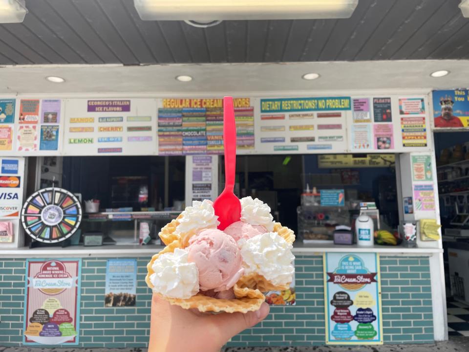 This award-winning creamy strawberry ice cream can be found at the Ice Cream Store in Rehoboth Beach.