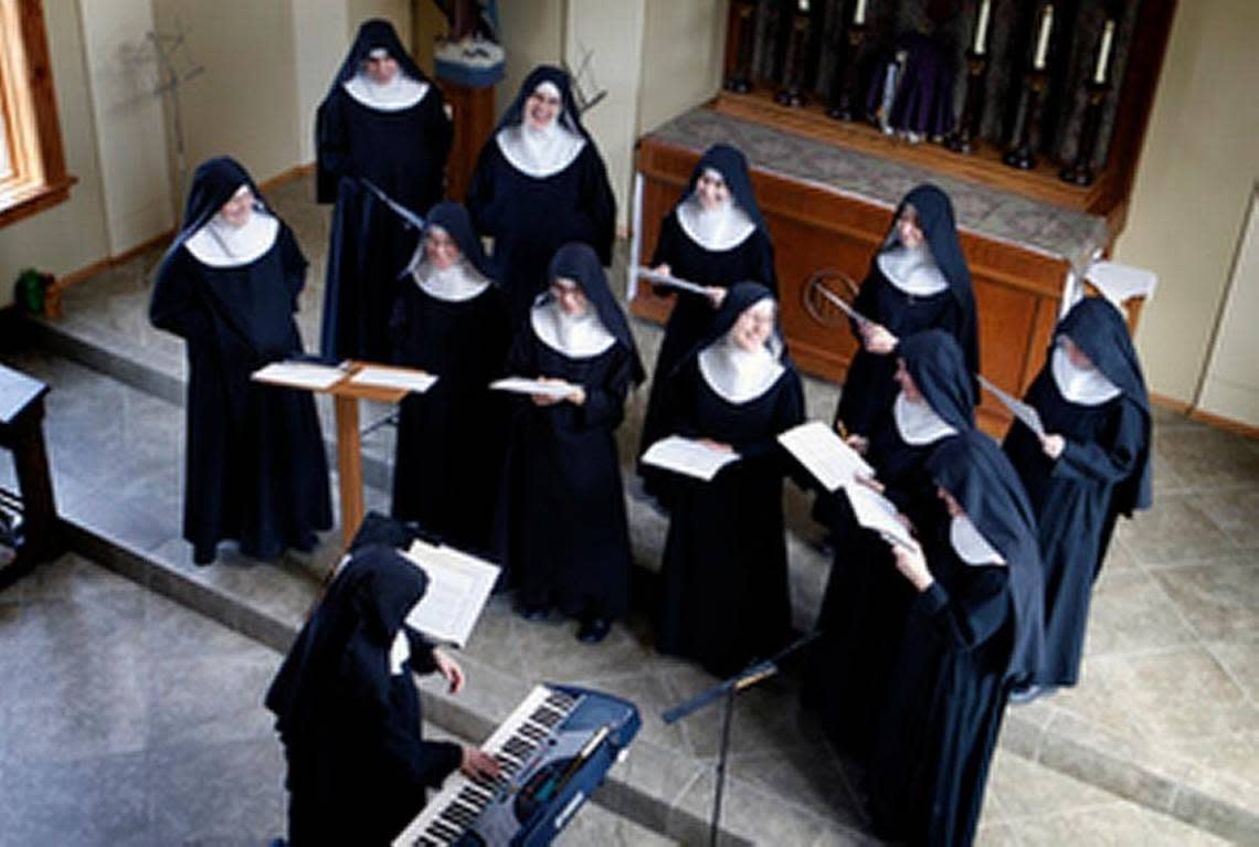 The Benedictines of Mary, Queen of the Apostles record albums in their chapel. Karen Pulfer Focht