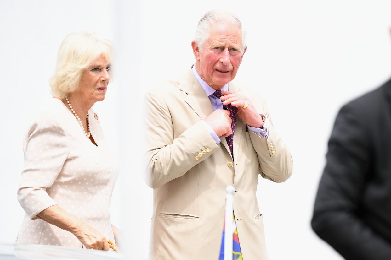 CHRISTCHURCH, NEW ZEALAND - NOVEMBER 22: Camilla, Duchess of Cornwall and Prince Charles, Prince of Wales arrive at Tūranga Library on November 22, 2019 in Christchurch, New Zealand. The Prince of Wales and Duchess of Cornwall are on an 8-day tour of New Zealand. It is their third joint visit to New Zealand and first in four years. (Photo by Kai Schwoerer/Getty Images)
