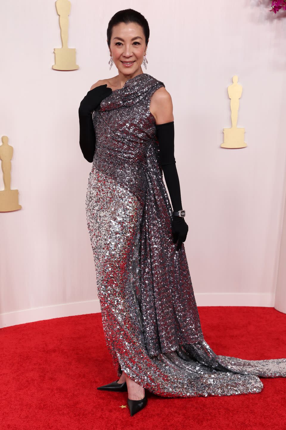 Michelle Yeoh Sends Hearts Racing in a Metallic Sequined Gown at the