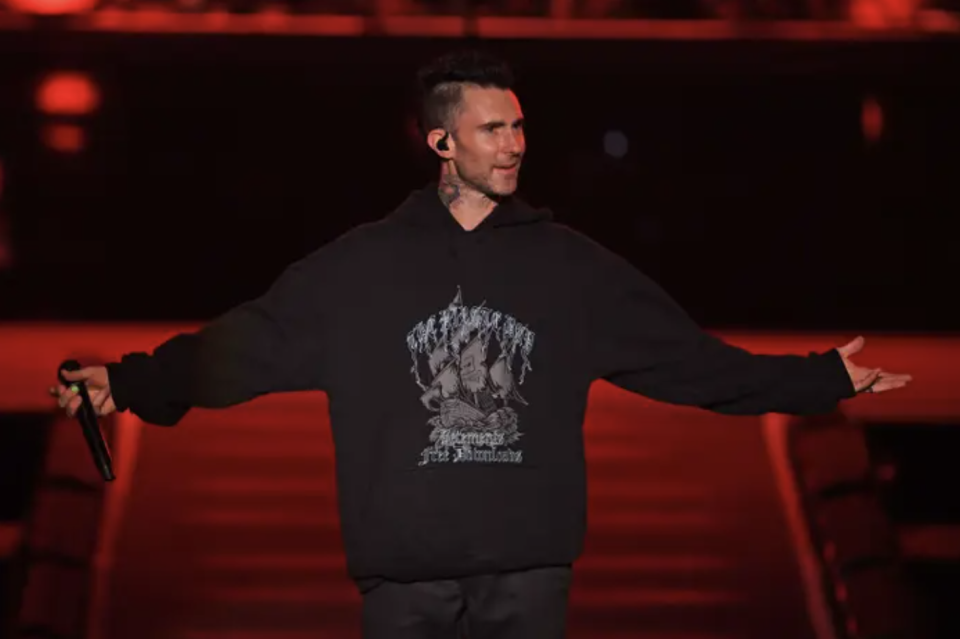 Maroon 5 singer Adam Levine performs in Montevideo, Uruguay, on March 10, 2020