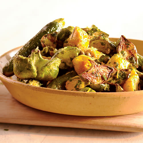 Roasted Summer Squashes with Caper Gremolata