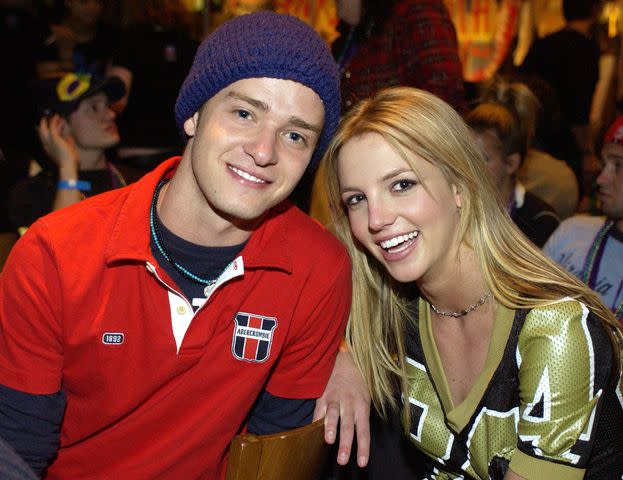 Denise Trusc / Getty Justin Timberlake and Britney Spears during Super Bowl XXXVI in February 2002