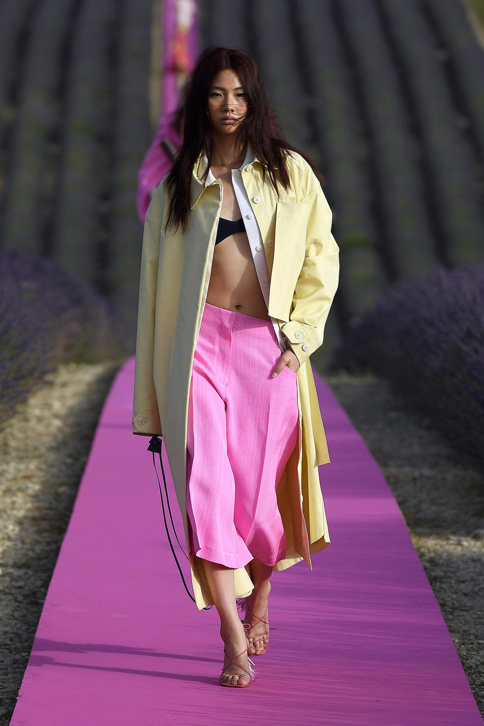VALENSOLE, FRANCE - JUNE 24: A model walks the runway at the Jacquemus Menswear  Spring/Summer 2020 show on June 24, 2019 in Valensole, France. (Photo by Estrop/Getty Images