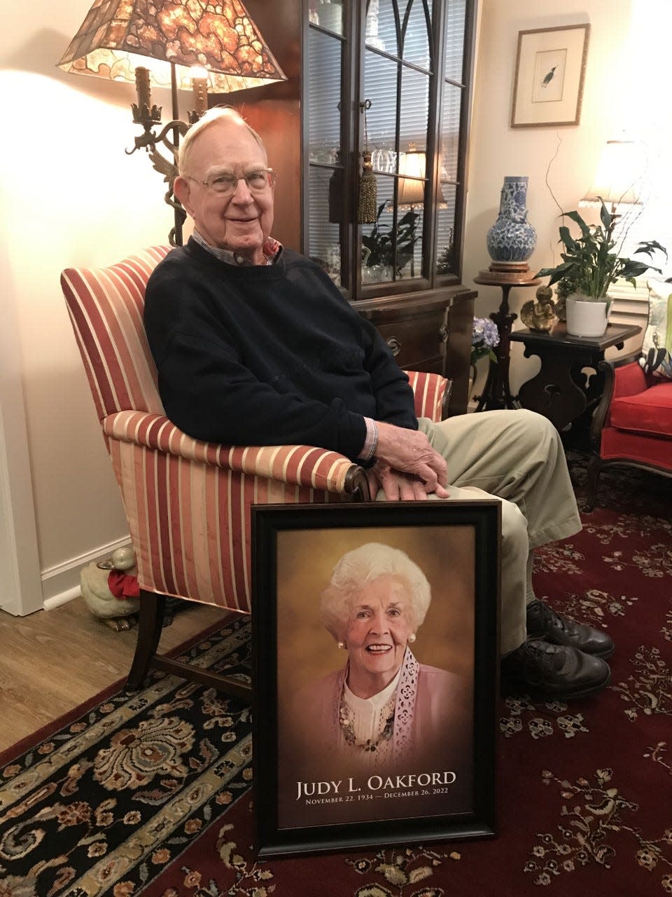 "She was just a plain amazing lady I was blessed to have for 68 years," said Art Oakford of his wife, Judy, who died Dec. 26.