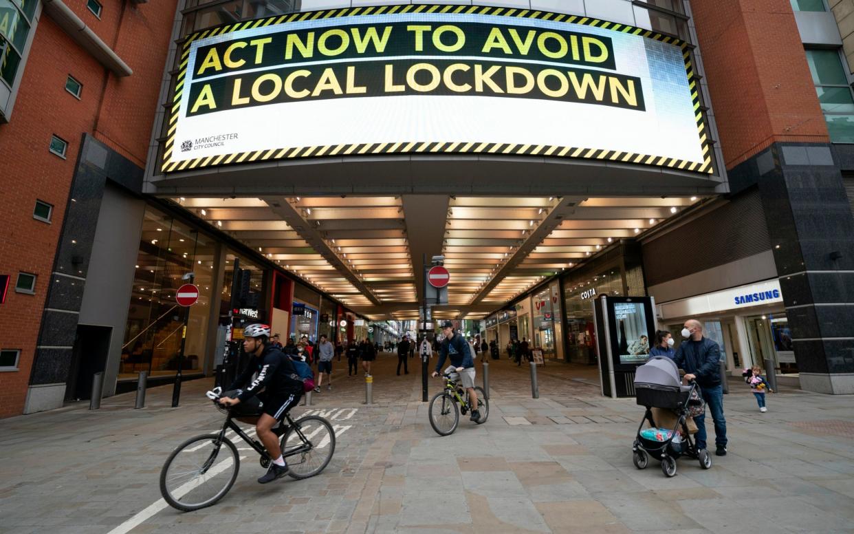 A public information message in central Manchester -  Jon Super/AP