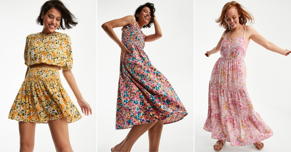 Some of the fun floral print dresses available this season. Photo: Kmart