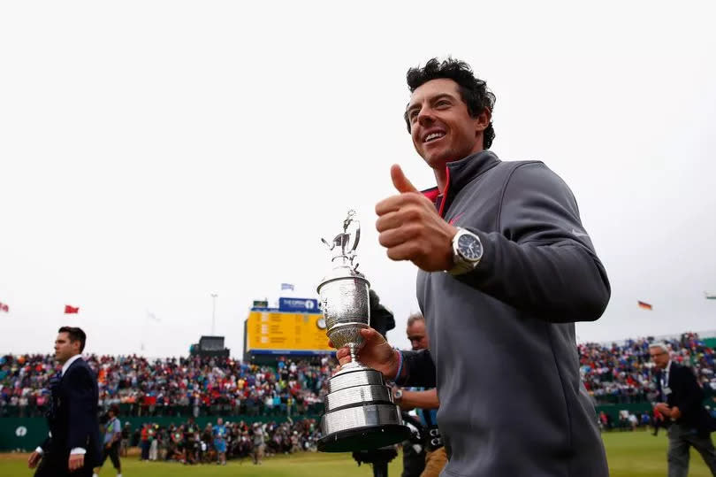 McIlroy with the Claret Jug at Hoylake in 2014