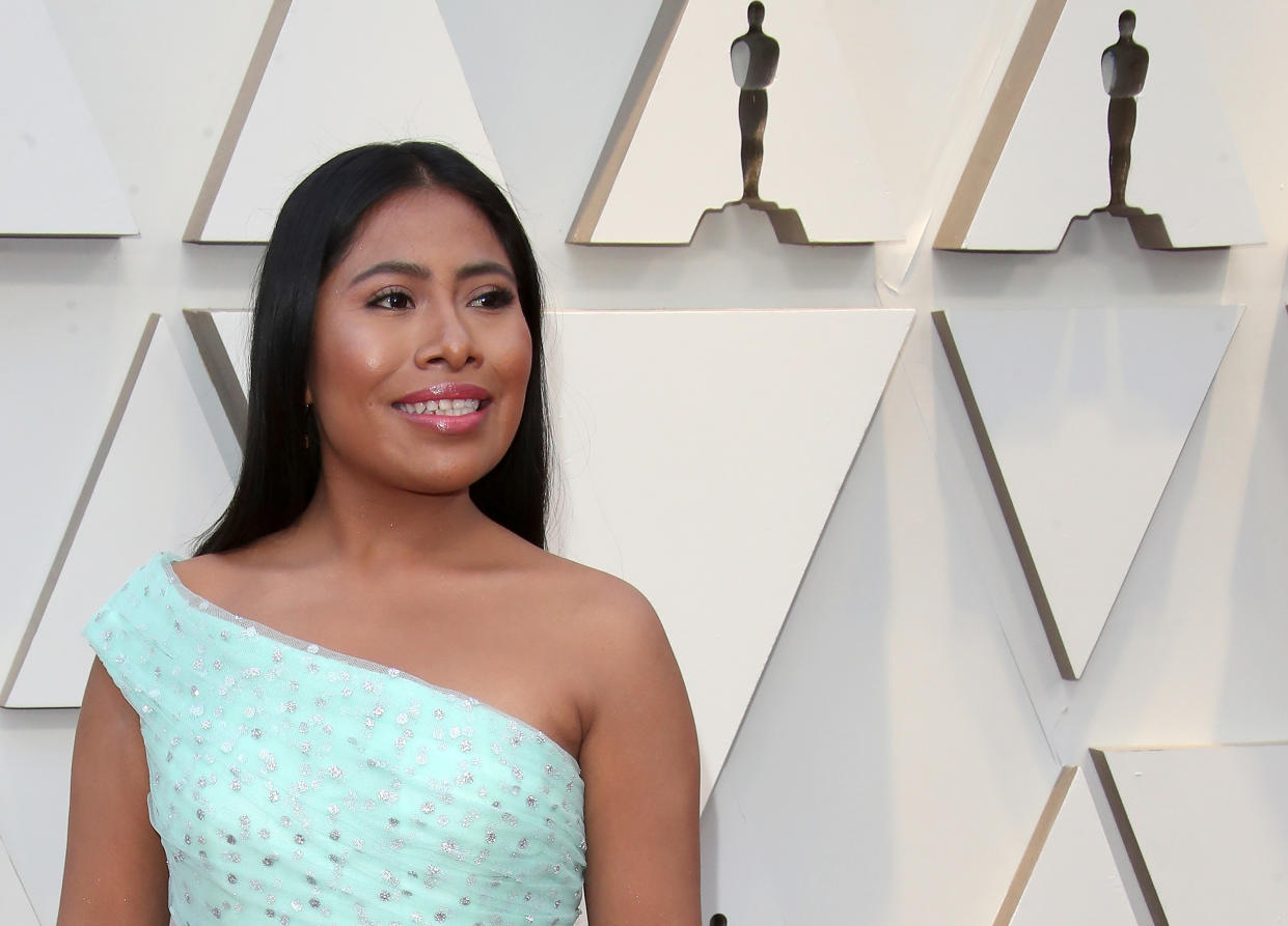 En la imagen Yalitza Aparicio asiste a la 91ª edición anual de los Premios de la Academia en Hollywood y Highland el 24 de febrero de 2019 en Hollywood, California. (Foto de Dan MacMedan/Getty Images)