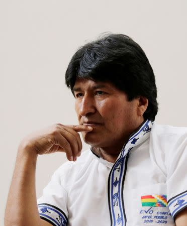 Bolivia's President Evo Morales is seen at the Chimore airport in the Chapare region, Bolivia, December 18, 2016. REUTERS/David Mercado