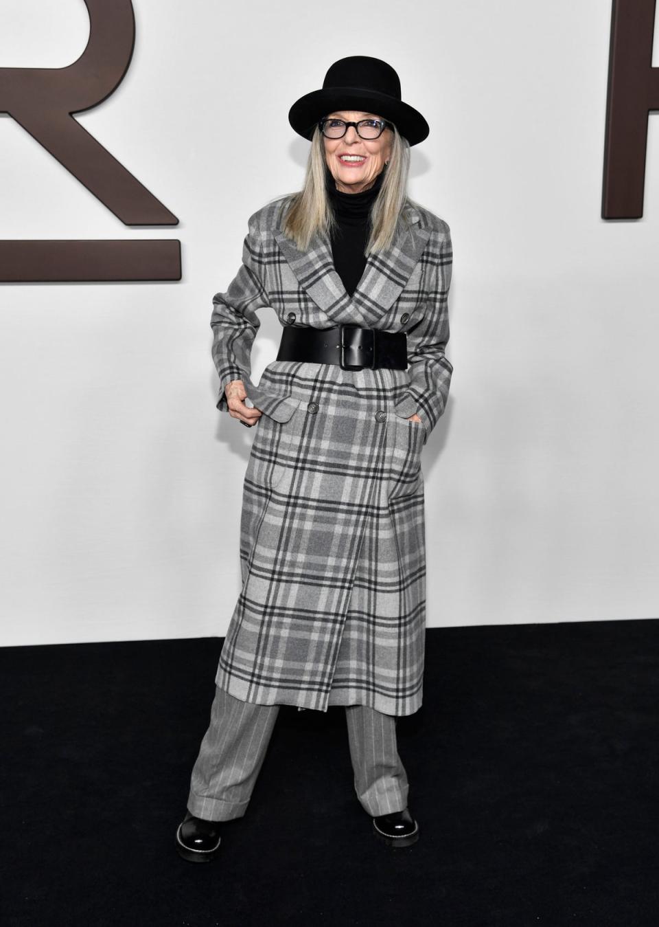 Diane Keaton at New York Fashion Week in 2024 (Invision)