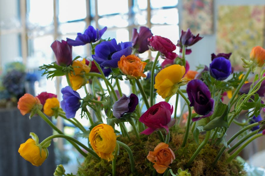 An assortment of ranunculus and anemone flowers, which are the top trending specimens at Tali's Global Flowers in Lakewood.