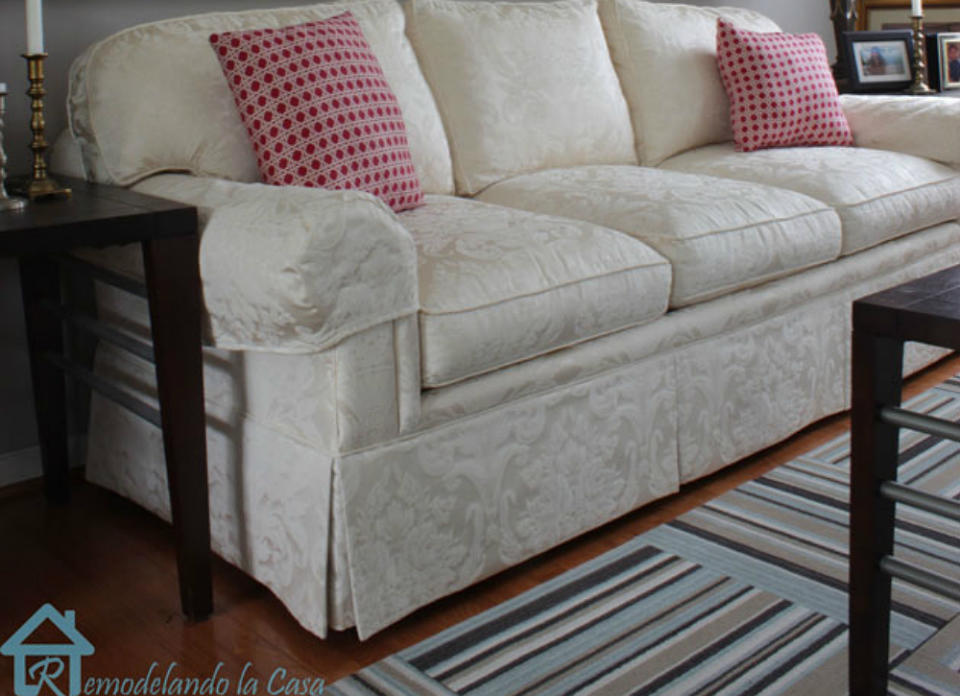 <body> <p>This classic couch still had a lot to offer, but in order for it to keep up with the contemporary surroundings, the <a rel="nofollow noopener" href=" http://www.bobvila.com/slideshow/14-retro-home-trends-it-s-time-to-revisit-49385?bv=yahoo" target="_blank" data-ylk="slk:outdated;elm:context_link;itc:0;sec:content-canvas" class="link ">outdated</a> skirt had to go. </p> <p><strong>Related: <a rel="nofollow noopener" href=" http://www.bobvila.com/slideshow/15-lazy-ways-to-make-a-big-change-in-your-home-49443?bv=yahoo" target="_blank" data-ylk="slk:15 Lazy Ways to Make a Big Change in Your Home;elm:context_link;itc:0;sec:content-canvas" class="link ">15 Lazy Ways to Make a Big Change in Your Home</a> </strong> </p> </body>