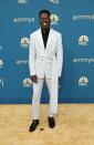 <p>Toheeb Jimoh, who opted for a wrap suit in seafoam this evening, is nominated tonight in the Best Supporting actor category. On the carpet he promised "resolution," "closure," and "love" to come in season three. </p>