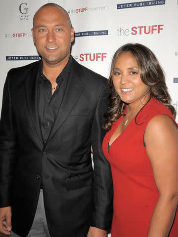 <p>Chance Yeh/Getty</p> Derek Jeter and Sharlee Jeter in 2018