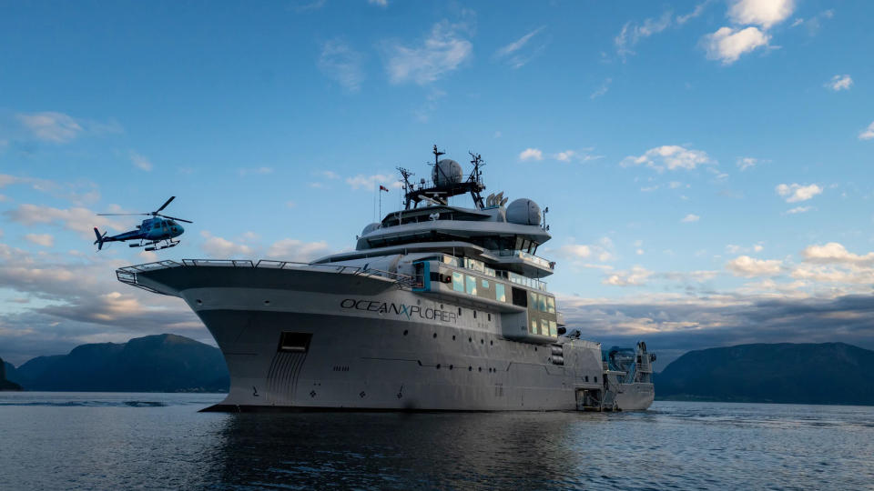 Das Schiff OceanXplorer ist 87 Meter lang und beherbergt neben Labors zwei U-Boote. - Copyright: OceanX