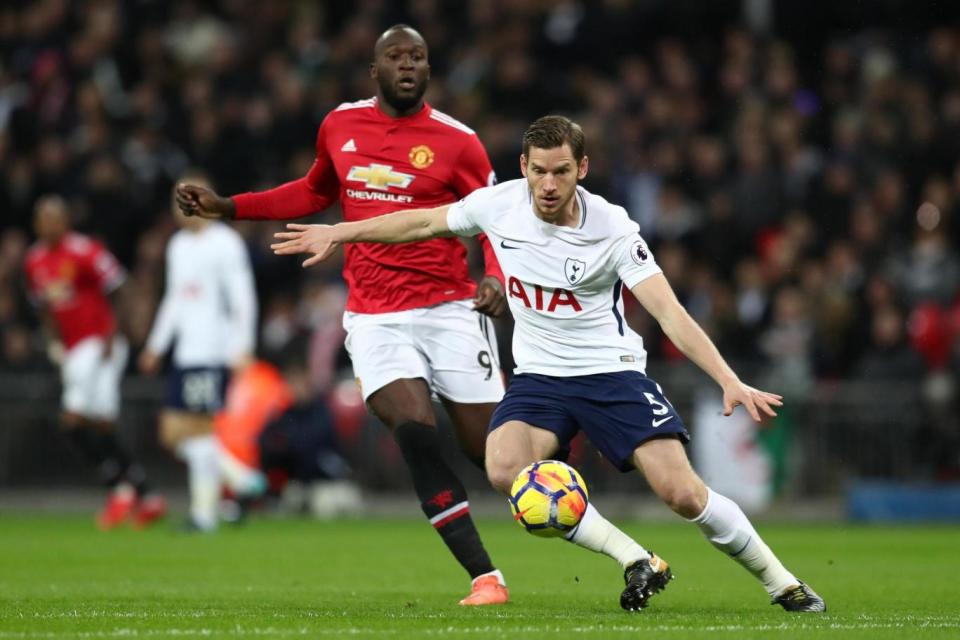 Vertonghen kept Belgium team-mate Lukaku at bay in the 2-0 win at Wembley in January (Getty Images)