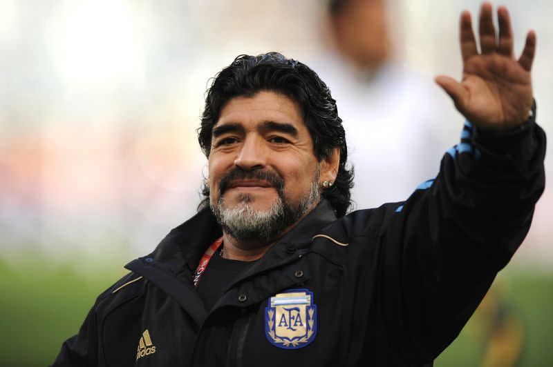 ▲阿根廷足球傳奇人物馬拉度納（Diego Maradona）25日因心臟病發作過世，享壽60歲。（圖／達志影像／美聯社）