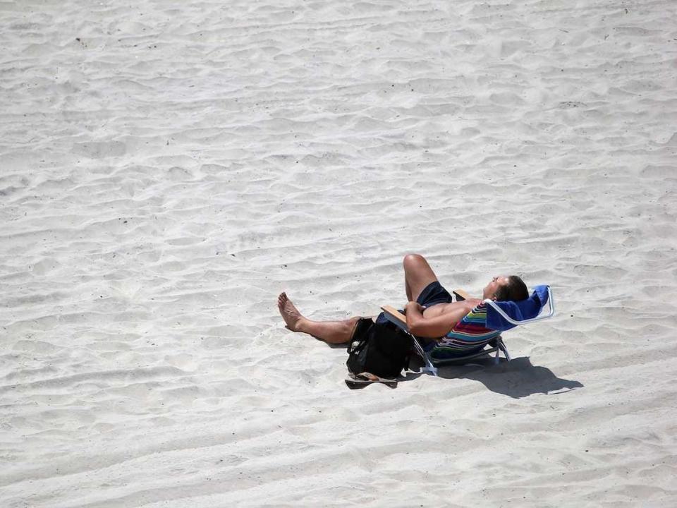 man relaxing beach