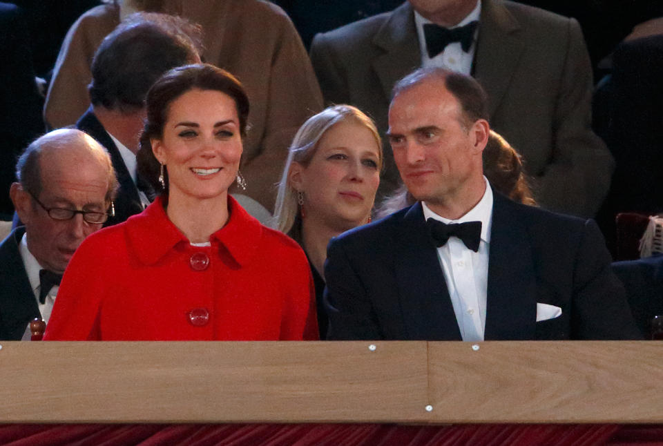 The Duchess of Cambridge and Donatus, Prince and Landgrave of Hesse sit together