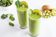 <p>When you really need to eat your greens, go for this smoothie that packs both kale and spinach into every sip. Kiwi and dates add natural sweetness, and almond butter and almond milk keep you full.</p>