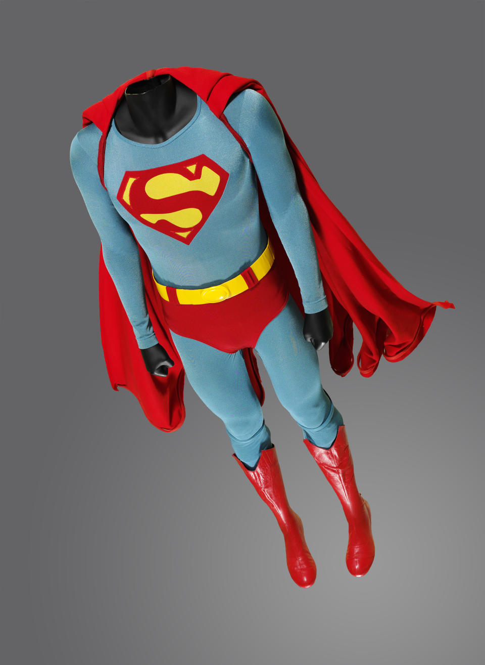 The original Superman costume, from The Quest For Peace, 1987 (Victoria And Albert Museum/PA)