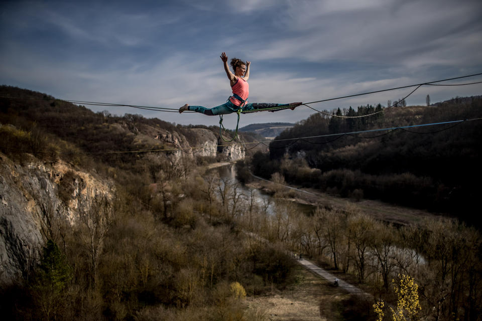 Spring highline season opening in Czech Republic