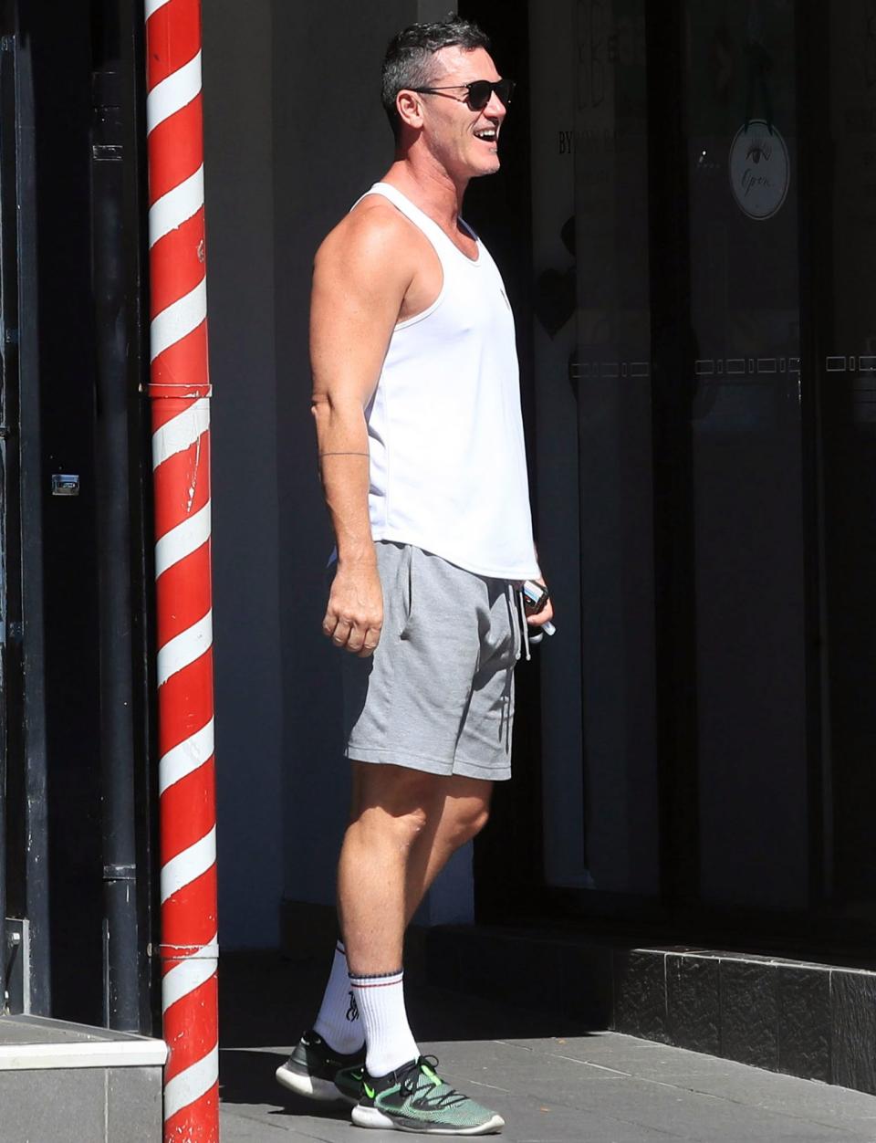 <p>British actor Luke Evans is spotted in Byron Bay, Australia on Wednesday, shopping while taking a break from filming.</p>