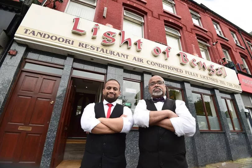 Habib Rahman(right),and his Grandson Izzy from the Light of Bengal Indian restaurant on Aigburth Road